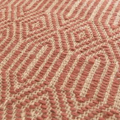 Tapis à franges en jute naturel tissé main terracotta 200 x 290 cm Oviala