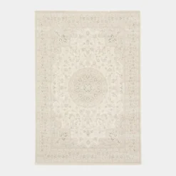 Tapis à motif floral oriental - Médina - Ecru - 200 x 290 cm