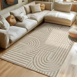 Tapis à relief Lena Beige 240x340cm