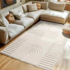 Tapis à relief Lena Crème 200x290cm
