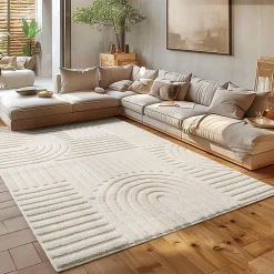 Tapis à relief Lena Crème 80x250cm