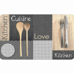 Tapis a motifs en patchwork 45 x 75 cm Cantine