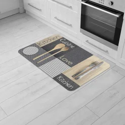 Tapis a motifs en patchwork 45 x 75 cm Cantine