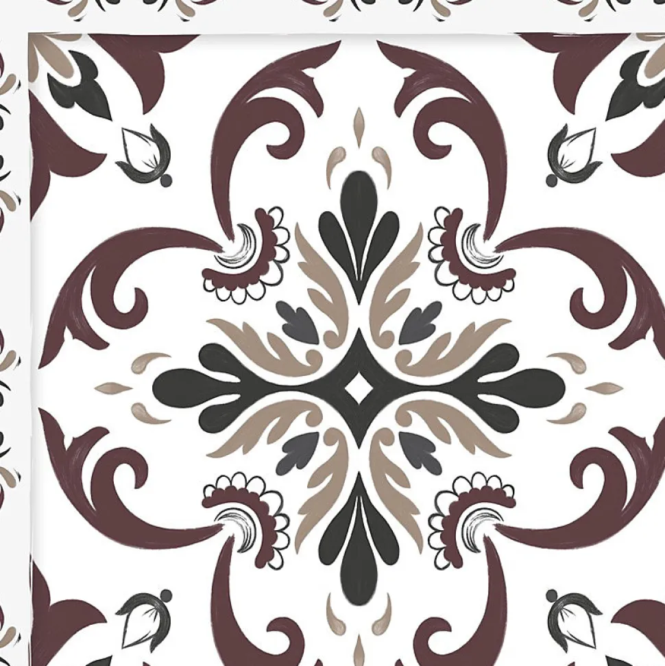 Tapis antidérapant - Agathe - vinyle - int./ext. - Multicolore - 50x200cm