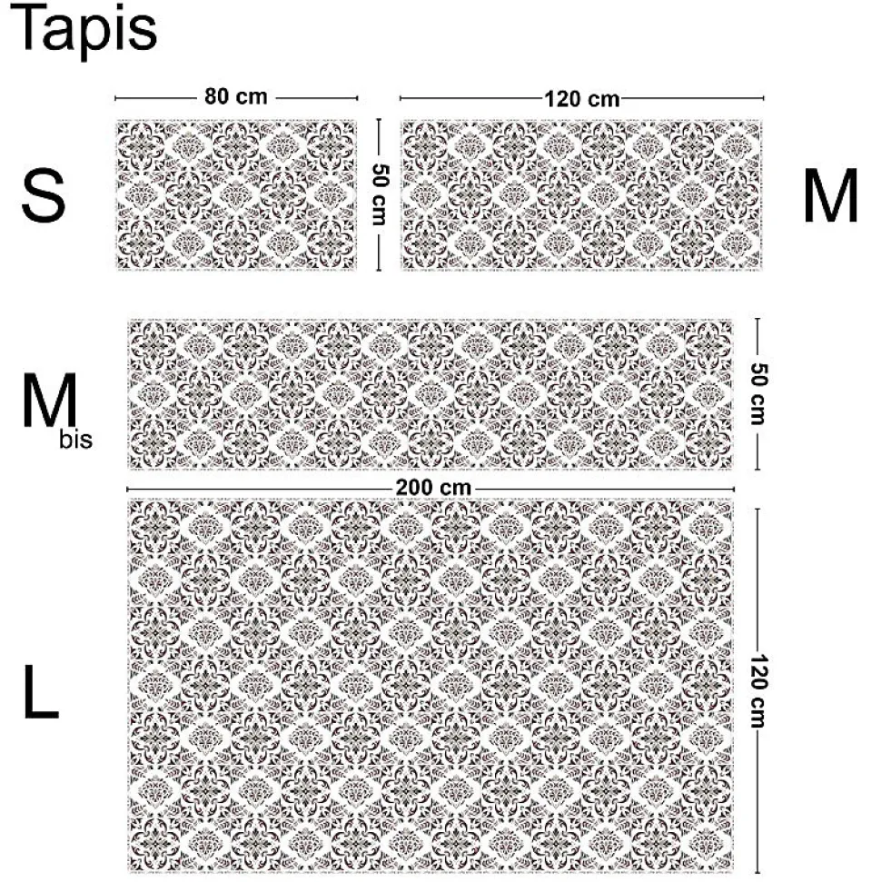 Tapis antidérapant - Agathe - vinyle - int./ext. - Multicolore - 50x200cm