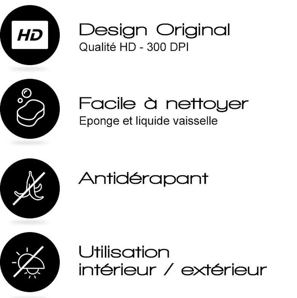 Tapis antidérapant - Agathe - vinyle - int./ext. - Multicolore - 50x200cm