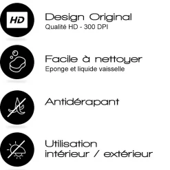 Tapis antidérapant - Agathe - vinyle - int./ext. - Multicolore - 50x200cm