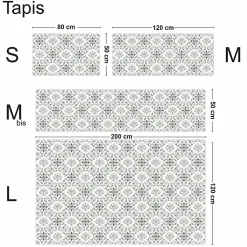 Tapis antidérapant - Agathe - vinyle - int./ext. - Multicolore - 50x200cm