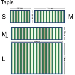 Tapis antidérapant - Aveiro - vinyle - int./ext. - Vert - 50x200cm