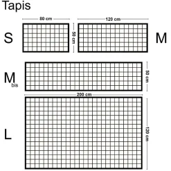 Tapis antidérapant - Brest - vinyle - int./ext. - Noir - 50x120cm