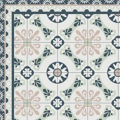 Tapis antidérapant - CC Léonie - vinyle - int./ext. - Bleu - 50x200cm