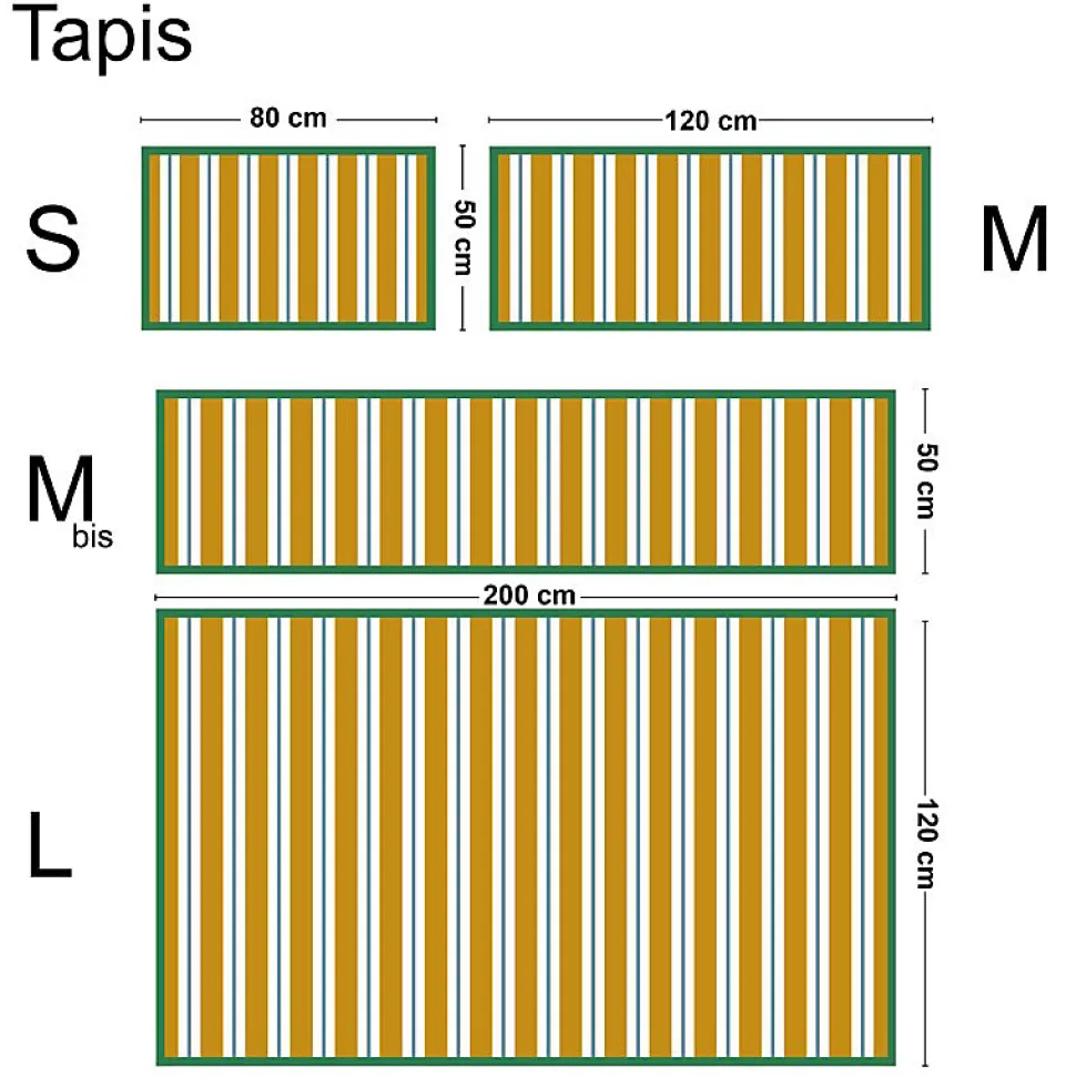Tapis antidérapant - Corfou - vinyle - int./ext. - Orange - 120x200cm