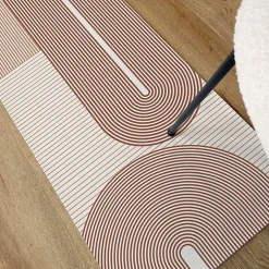 Tapis antidérapant - Géométrique - vinyle - int./ext. - Rouge - 120x200cm