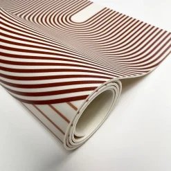 Tapis antidérapant - Géométrique - vinyle - int./ext. - Rouge - 120x200cm