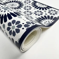 Tapis antidérapant - Marsiho - vinyle - int./ext. - Bleu - 50x200cm