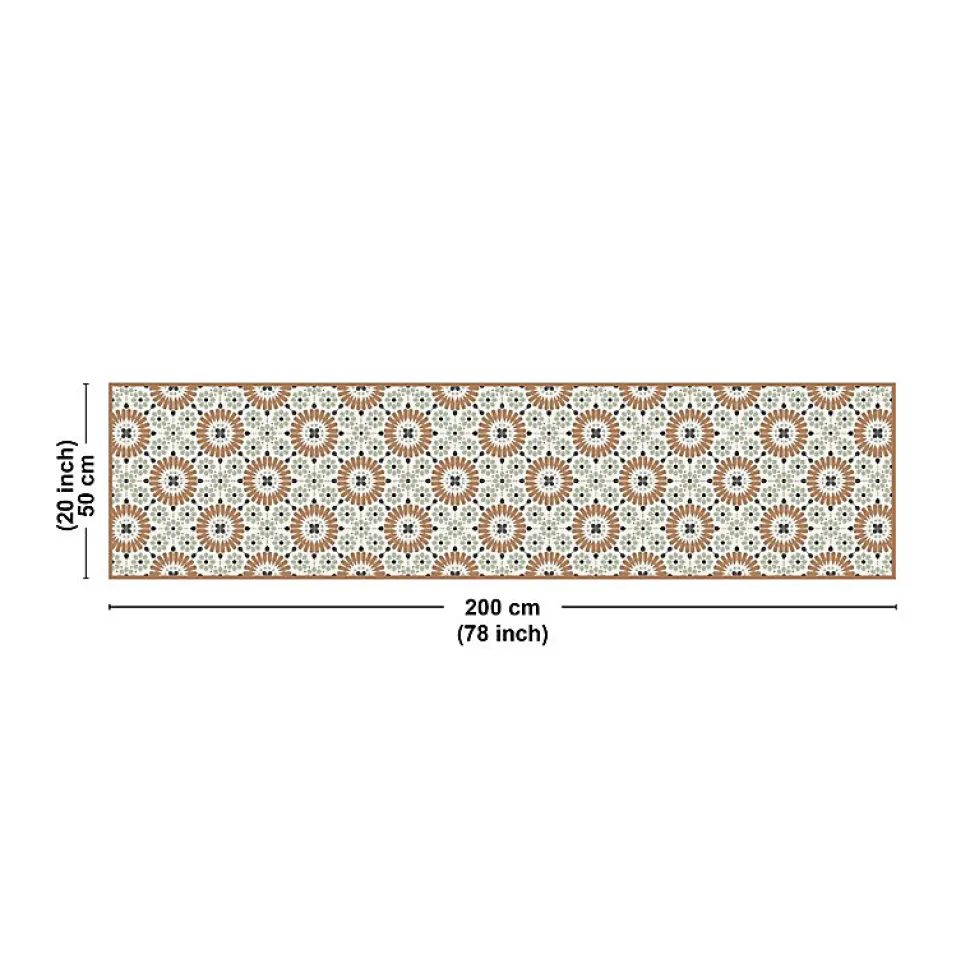 Tapis antidérapant - Marsiho - vinyle - int./ext. - Multicolore - 50x200cm