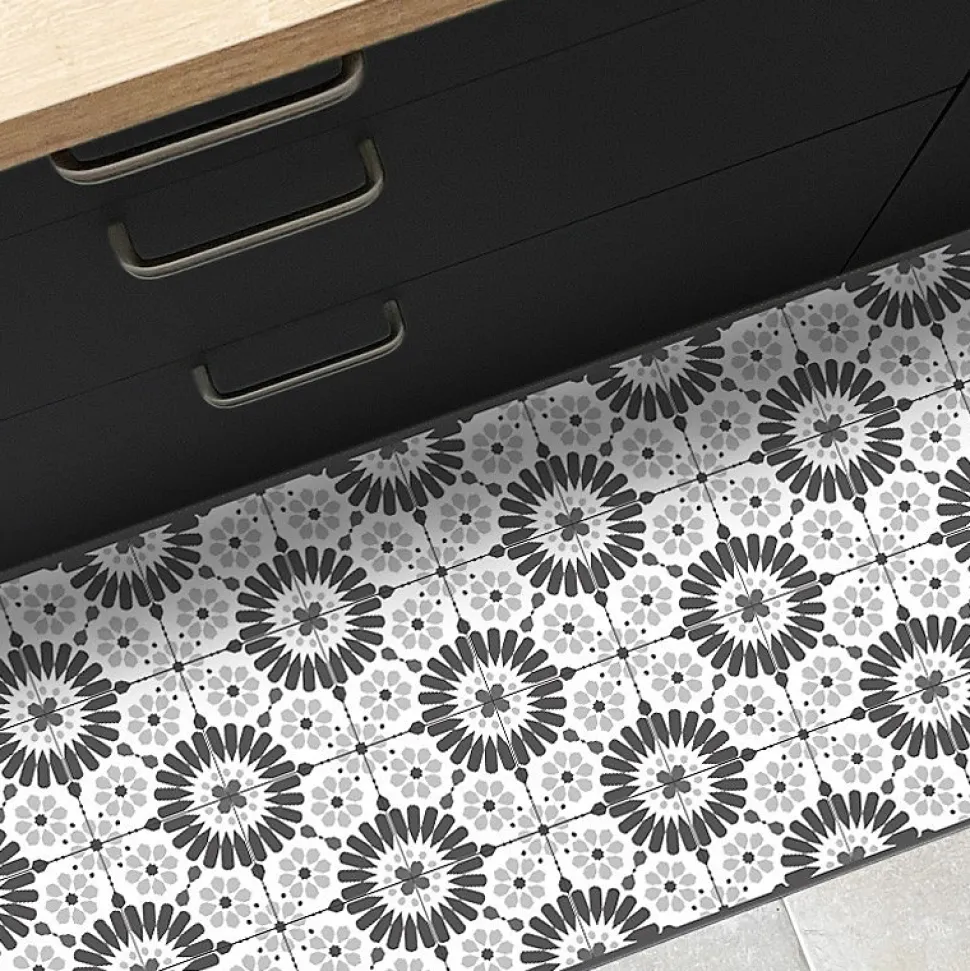 Tapis antidérapant - Marsiho - vinyle - int./ext. - Gris - 50x200cm