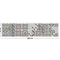 Tapis antidérapant - Naples - vinyle - int./ext. - Multicolore - 50x200cm