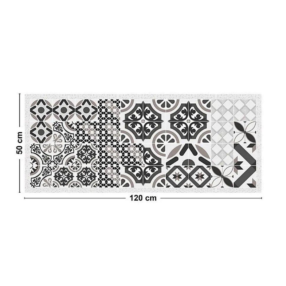 Tapis antidérapant - Naples - vinyle - int./ext. - Multicolore - 50x120cm