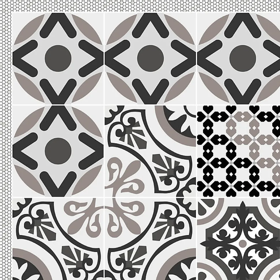 Tapis antidérapant - Naples - vinyle - int./ext. - Multicolore - 50x120cm