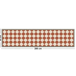 Tapis antidérapant - Rétro - vinyle - int./ext. - Rouge - 50x200cm