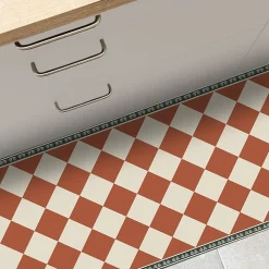 Tapis antidérapant - Rétro - vinyle - int./ext. - Rouge - 120x200cm