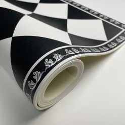 Tapis antidérapant - Rétro - vinyle - int./ext. - Noir - 50x200cm