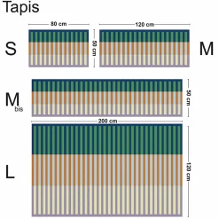 Tapis antidérapant - Rythmo - vinyle - int./ext. - Bleu - 50x200cm
