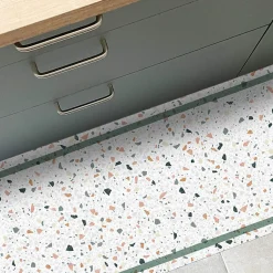 Tapis antidérapant - Terrazzo - vinyle - int./ext. - Multicolore - 50x200cm