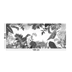 Tapis antidérapant - Végétal - vinyle - int./ext. - Noir - 50x120cm