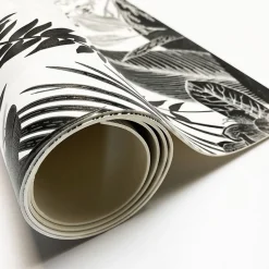 Tapis antidérapant - Végétal - vinyle - int./ext. - Noir - 50x120cm