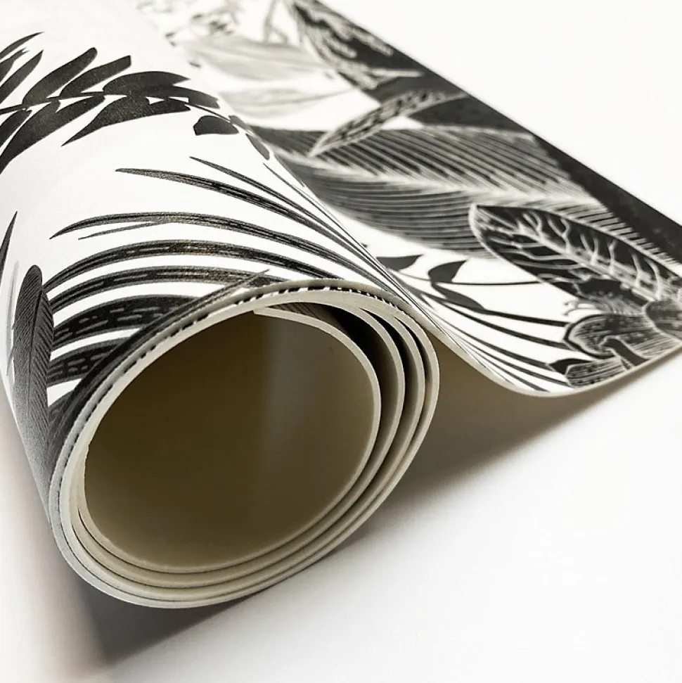 Tapis antidérapant - Végétal - vinyle - int./ext. - Noir - 50x120cm