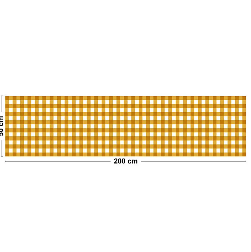 Tapis antidérapant - Vichy - vinyle - int./ext. - Orange - 50x200cm
