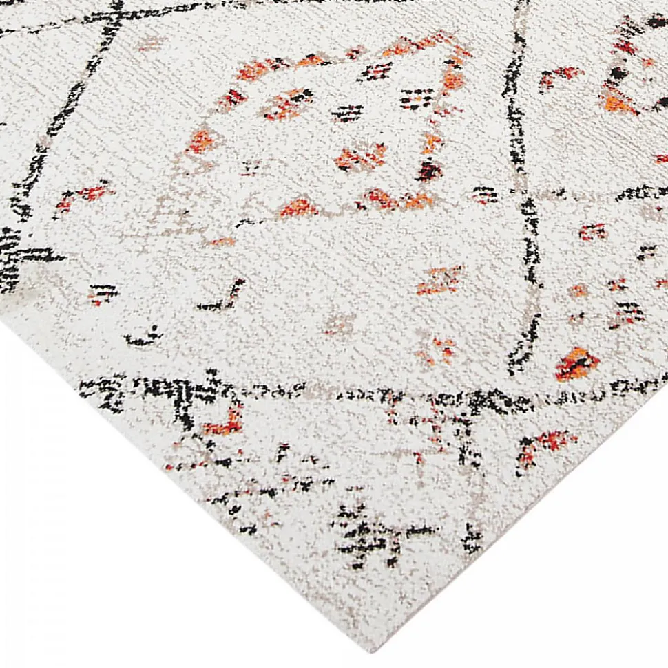 Tapis berbère motifs tribaux LYN8 MORA, Crème, noir, orange