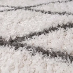 Tapis berbère tissé motif ethnic LYN4 BENYLE A, crème, gris foncé