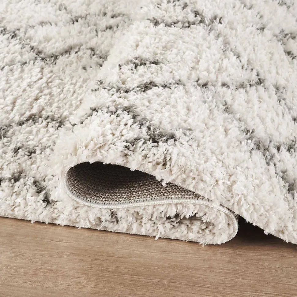 Tapis berbère tissé motif ethnic LYN4 BENYLE B, crème, gris foncé