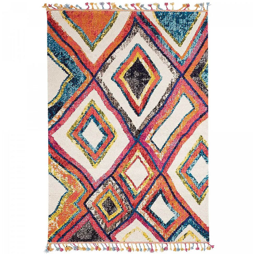 Tapis berbère tissé motif ethnic LYN5 OURIKA D, violet