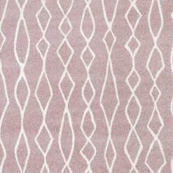 Tapis berbère tissé motif ethnic BALANIO, rose, blanc