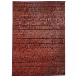 Tapis berbère tissé motif ethnic LYN1 CHILA, rouge