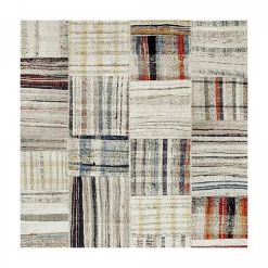 Tapis berbère tissé motifs tribaux LYN8 MARO, beige