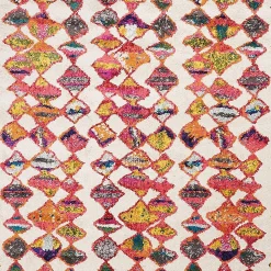 Tapis berbère tissé motifs tribaux LYN5 OURIKA A, multicolore