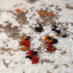 Tapis berbère tissé motifs tribaux LYN8 MORA, Crème, orange, noir