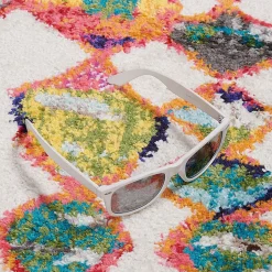 Tapis berbère tissé motifs tribaux LYN5 OURIKA A, Multicolore