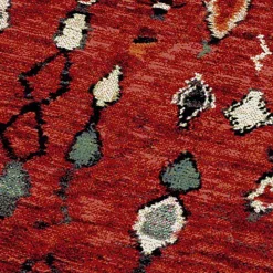Tapis berbère tissé motifs tribaux LYN8 MOROCO, rouge
