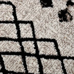 Tapis berbère tissé motifs tribaux LYN8 MABAL, Beige, noir