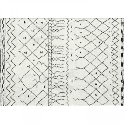 Tapis blanc à poils longs en polypropylène 200 x 290 cm Oviala