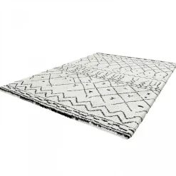 Tapis blanc à poils longs en polypropylène 200 x 290 cm Oviala