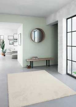 Tapis broussailleux Manzo GoodHome blanc cassé L.170 x L.120 cm