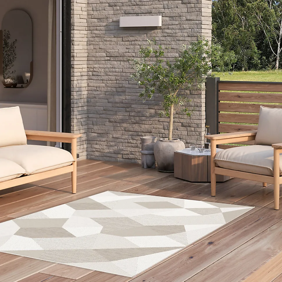 Tapis Burbridge GoodHome beige L.170 x L.120 cm