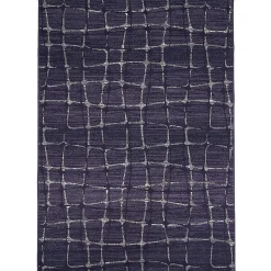 Tapis chambre tissé motif géométrique LYN49 SOFIA, gris